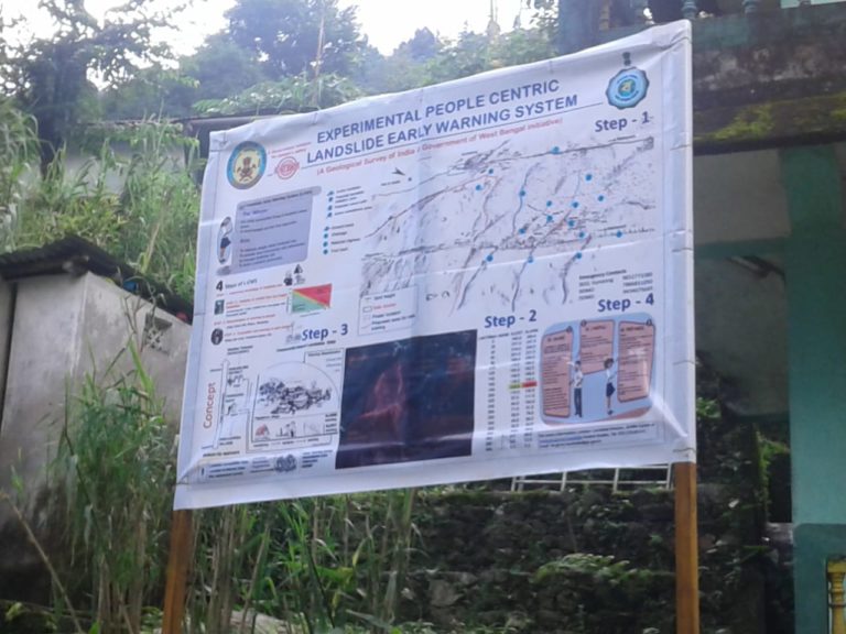 GSI experts training community in collaboration with district administration for the early warning system.